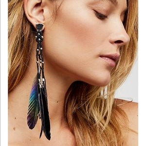 Free people feather tassel earrings!